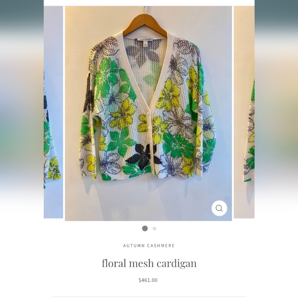 Autumn Cashmere Floral Mesh Cardigan